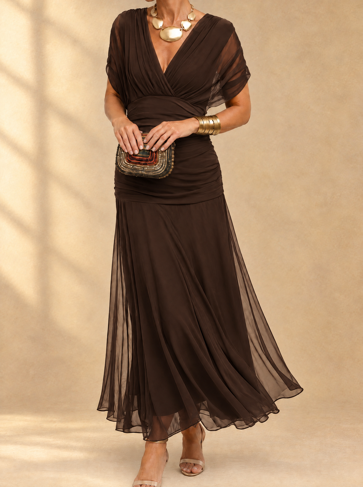 Robe Mikaela marron