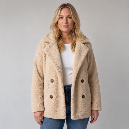 Manteau teddy oversize long
