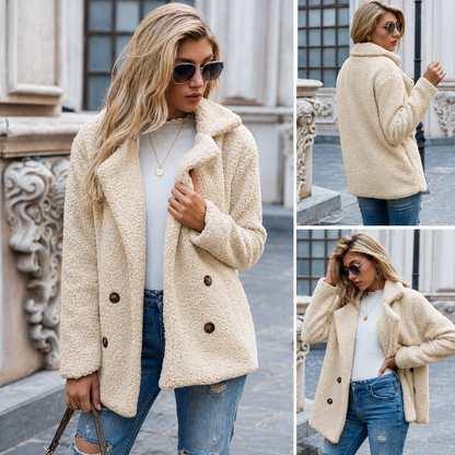 Manteau teddy oversize long