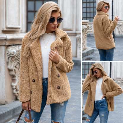 Manteau teddy oversize long