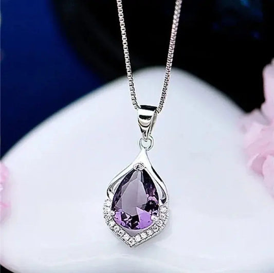 LILA | Collier élégant cristal violet