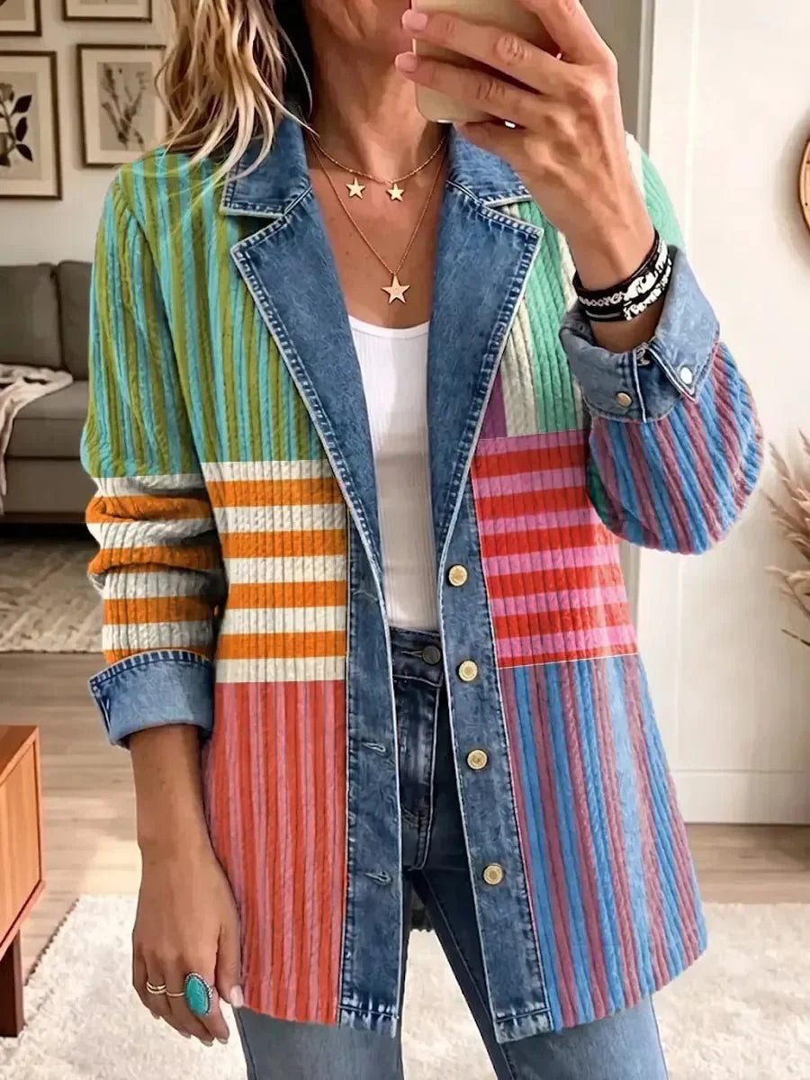 Harper | Veste rétro à motif géométrique artistique