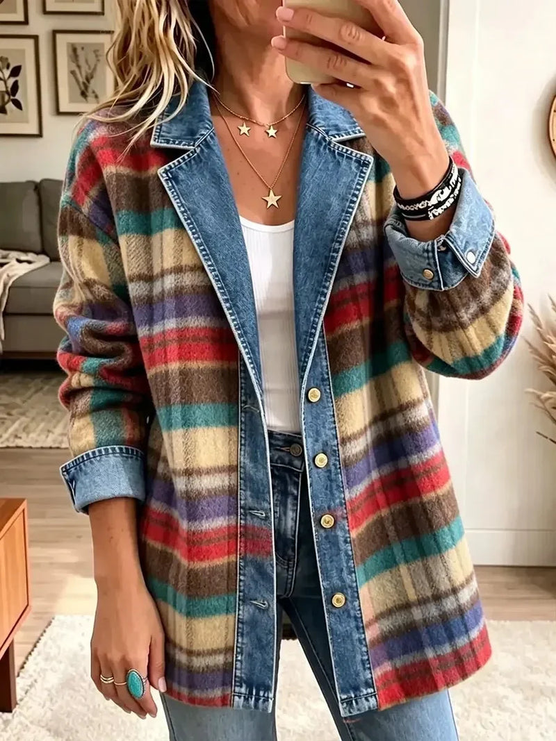 Charlotte | Veste vintage femme en patchwork denim
