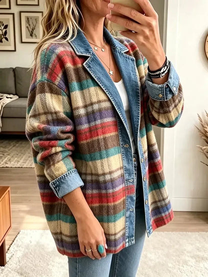 Charlotte | Veste vintage femme en patchwork denim