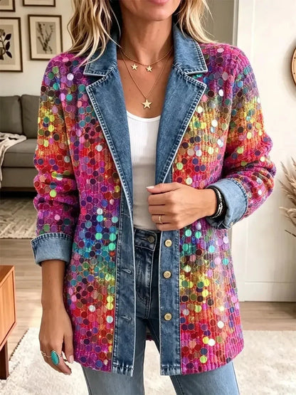 Eleanor | Veste rétro à motif de sequins brillants