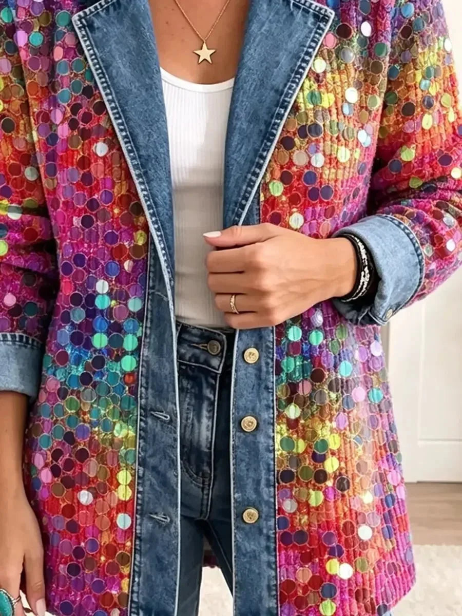 Eleanor | Veste rétro à motif de sequins brillants