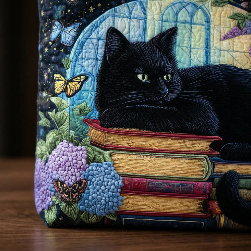 CHAT NOIR SUR LES LIVRES | Idée cadeau