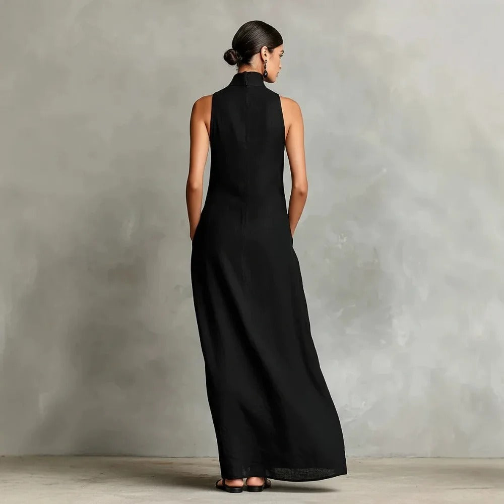 Robe Longue Sans Manches à Col Montant ARDITH