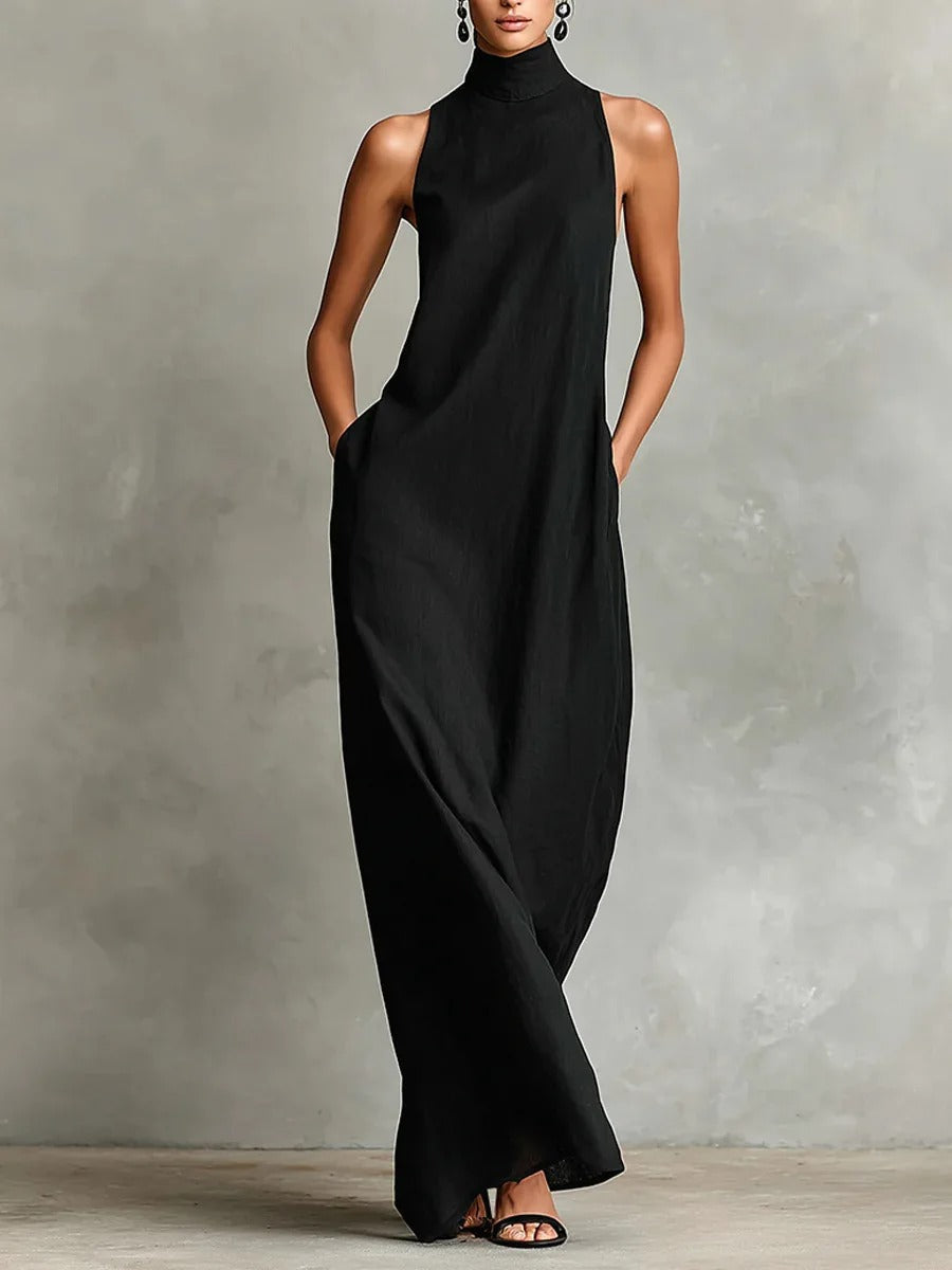 Robe Longue Sans Manches à Col Montant ARDITH