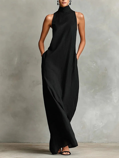 Robe Longue Sans Manches à Col Montant ARDITH