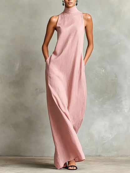 Robe Longue Sans Manches à Col Montant ARDITH
