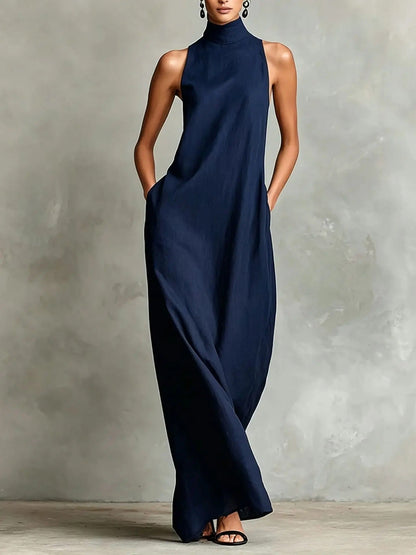 Robe Longue Sans Manches à Col Montant ARDITH