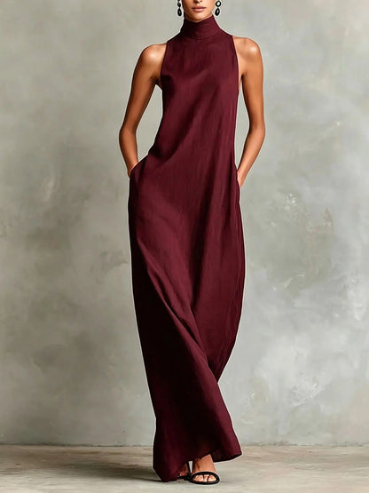 Robe Longue Sans Manches à Col Montant ARDITH