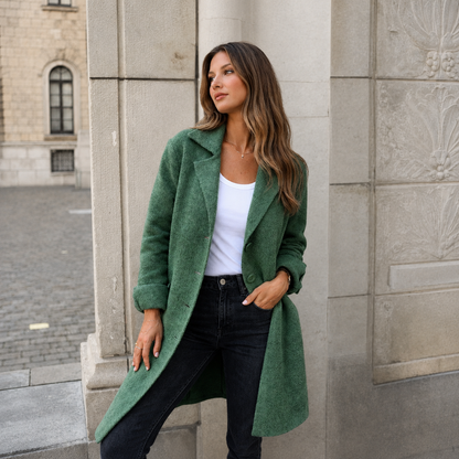 Manteau longline classique boutonné