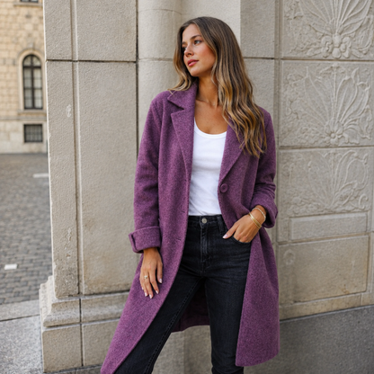 Manteau longline classique boutonné
