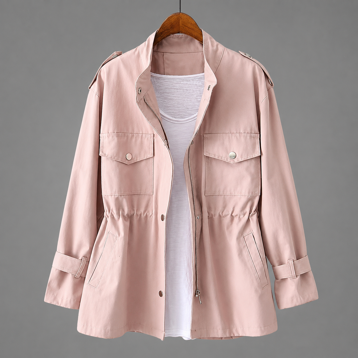 Manteau d'hiver croisé ceinturé