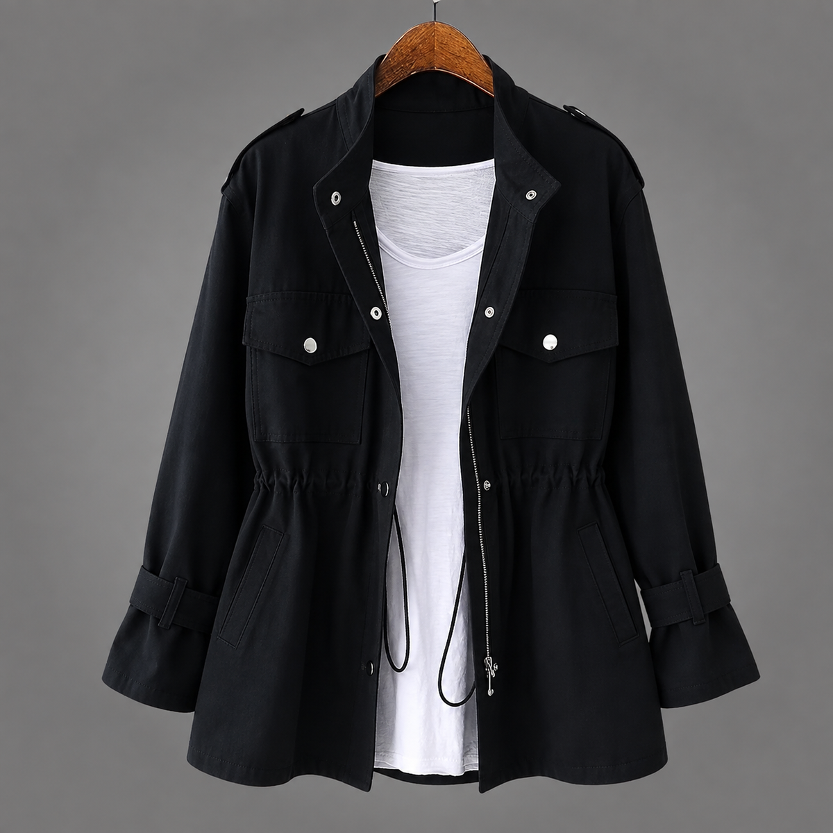 Manteau d'hiver croisé ceinturé