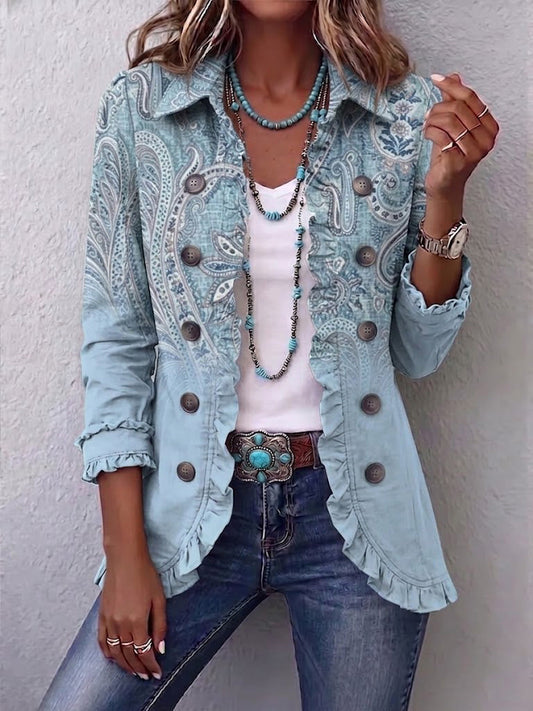 Estrella™ | Veste vintage à volants et imprimé paisley