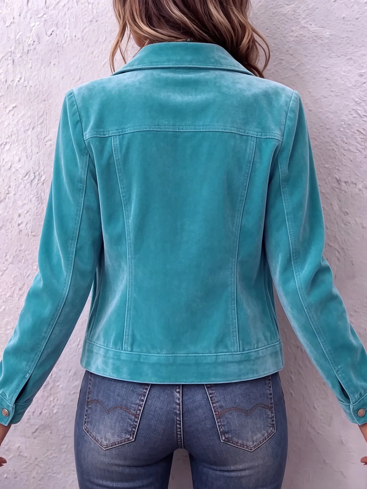 Veste Trucker en Velours à Boutons Pression — Édition Bohème