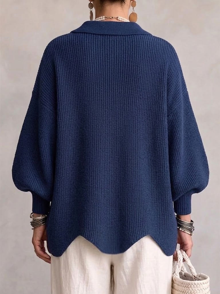Cardigan Oversize à Col et Gros Boutons Métal ELVINIA