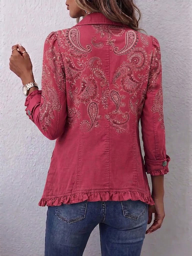 Anouk™ | Veste vintage à volants et imprimé paisley