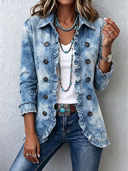 Jemison™ | Veste bohème à volants et imprimé botanique vintage dégradé