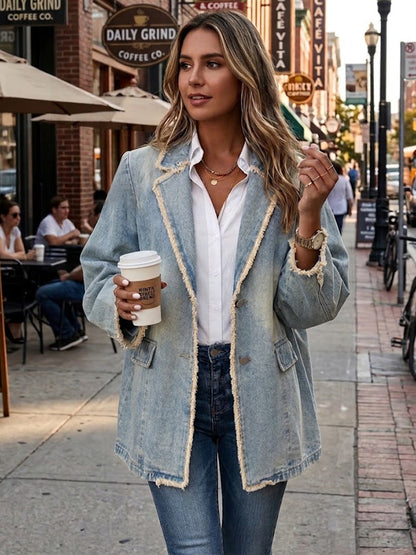 Dionne™ | Blazer oversize d'inspiration vintage à bords bruts