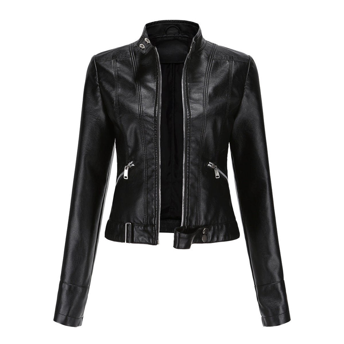 Linnea | Veste motard courte à col montant