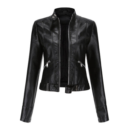 Linnea | Veste motard courte à col montant