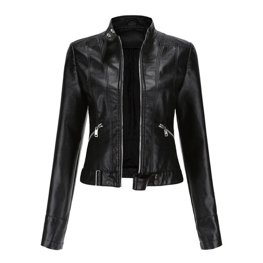 Linnea | Veste motard courte à col montant