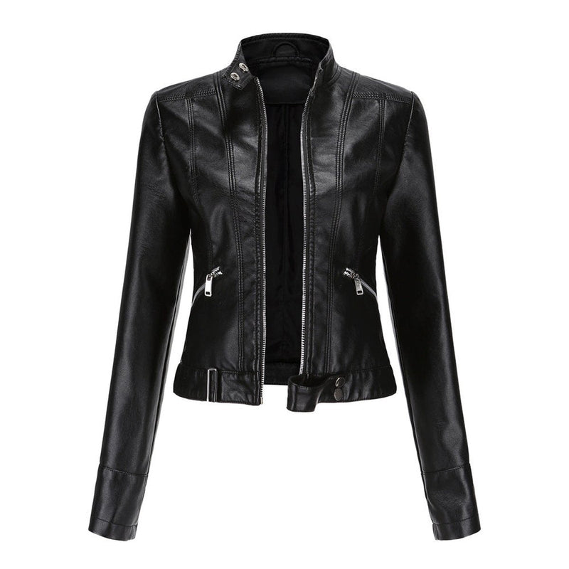 Linnea | Veste motard courte à col montant