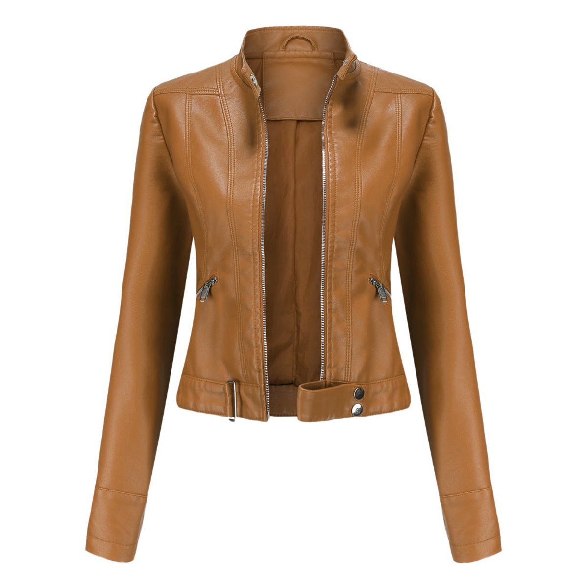 Linnea | Veste motard courte à col montant