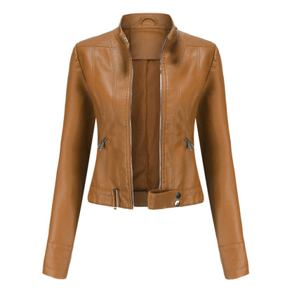 Linnea | Veste motard courte à col montant