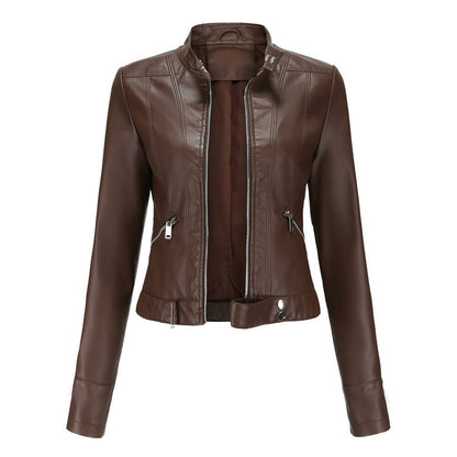 Linnea | Veste motard courte à col montant