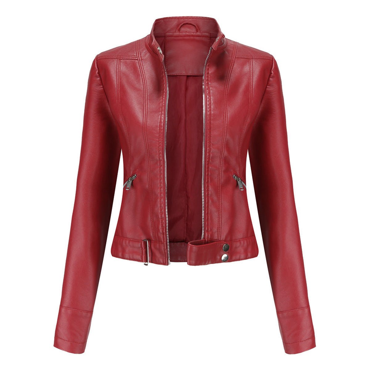 Linnea | Veste motard courte à col montant