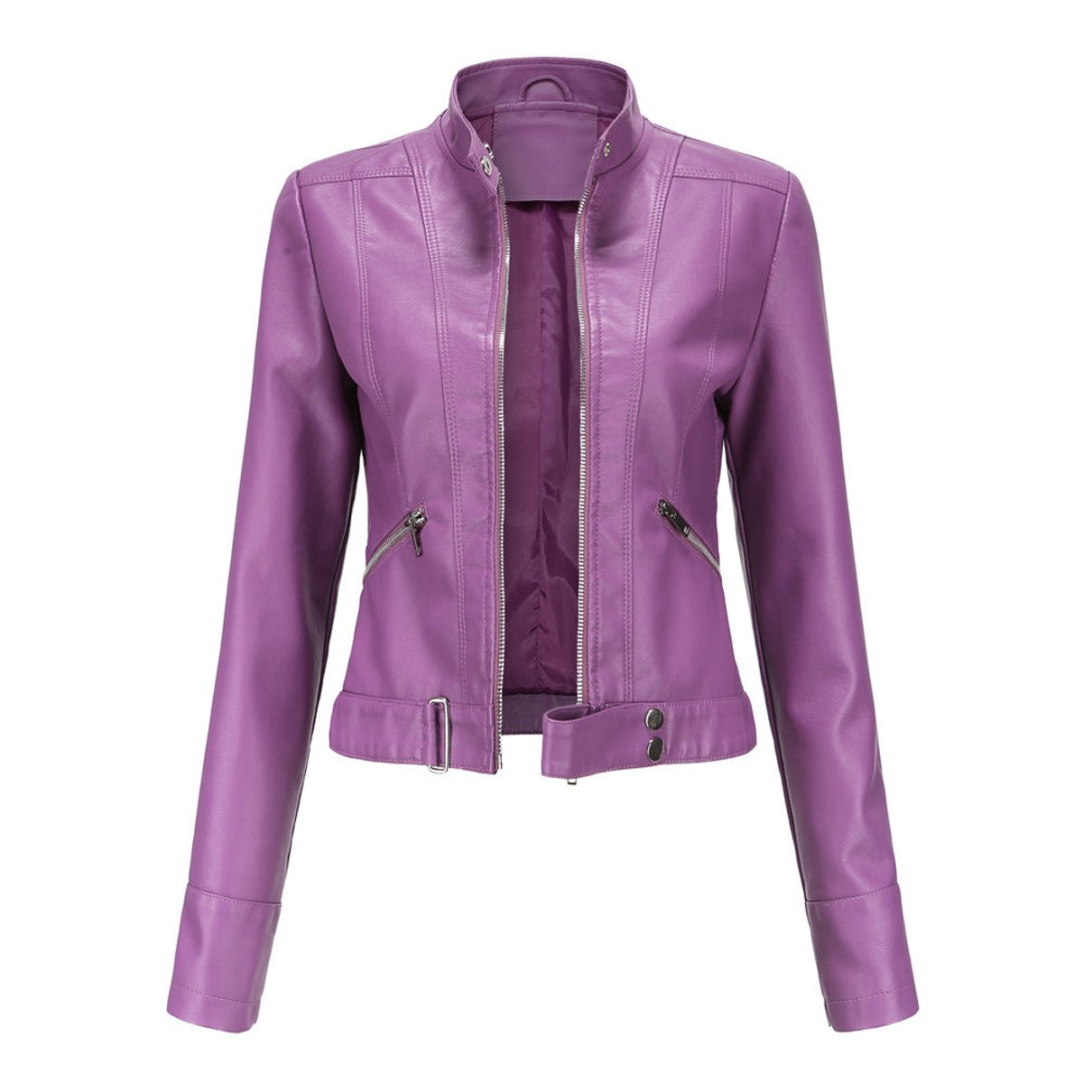 Linnea | Veste motard courte à col montant