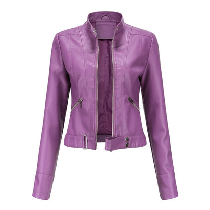 Linnea | Veste motard courte à col montant