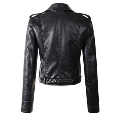 Rachel | Veste motard courte à ceinture