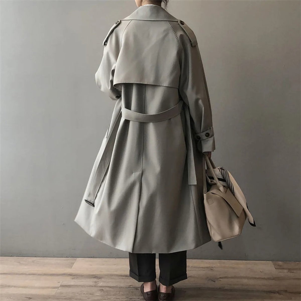 Katherine | Trench long croisé à ceinture