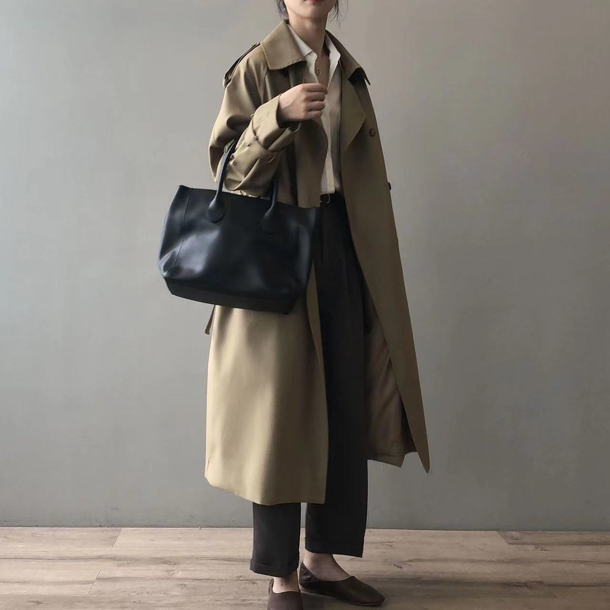 Katherine | Trench long croisé à ceinture