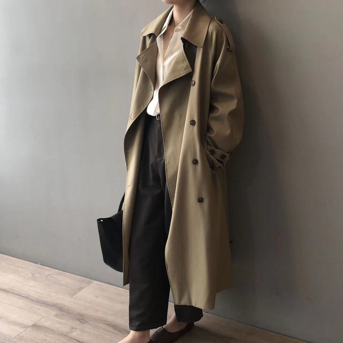 Katherine | Trench long croisé à ceinture