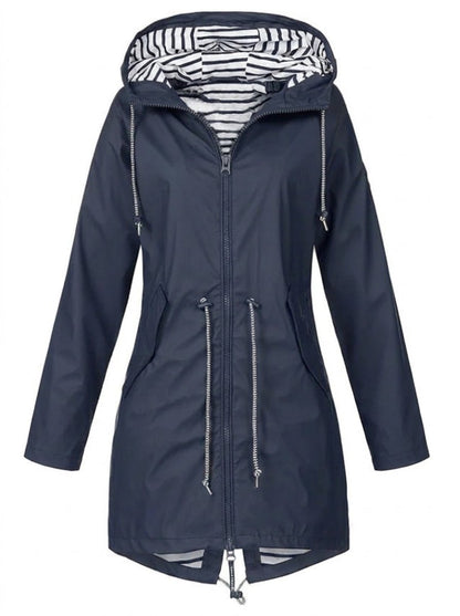 Margaret | Manteau de pluie à capuche et cordon de serrage