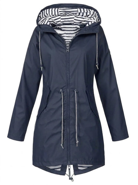 Margaret | Manteau de pluie à capuche et cordon de serrage
