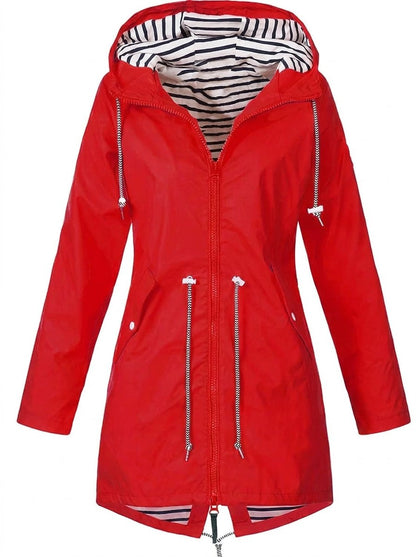 Margaret | Manteau de pluie à capuche et cordon de serrage