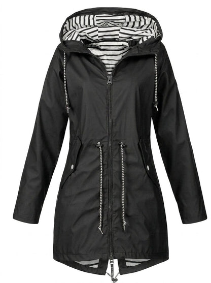 Margaret | Manteau de pluie à capuche et cordon de serrage