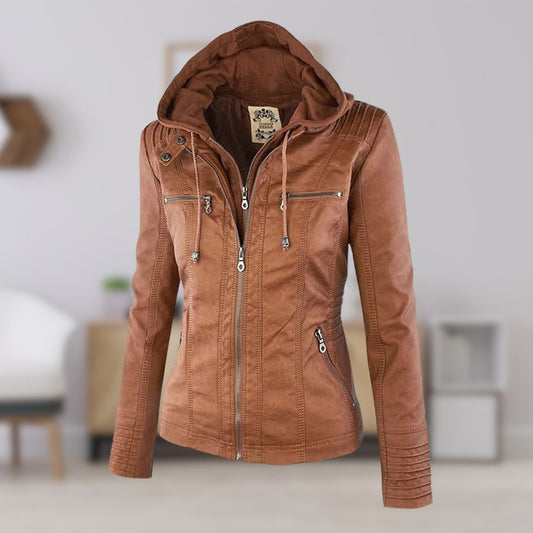 Lucinda | Veste motard à capuche amovible