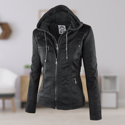 Lucinda | Veste motard à capuche amovible