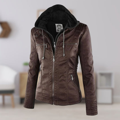 Lucinda | Veste motard à capuche amovible