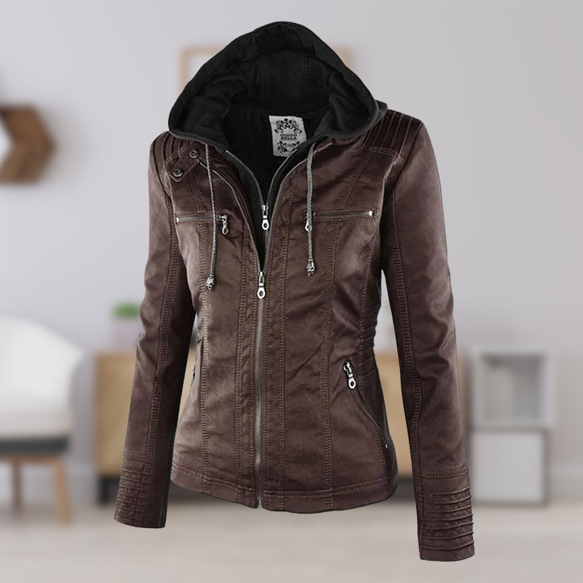 Lucinda | Veste motard à capuche amovible