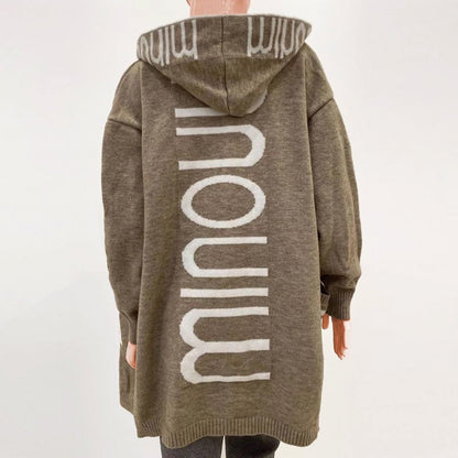 Rosabel | Cardigan en maille à capuche ouvert sur le devant
